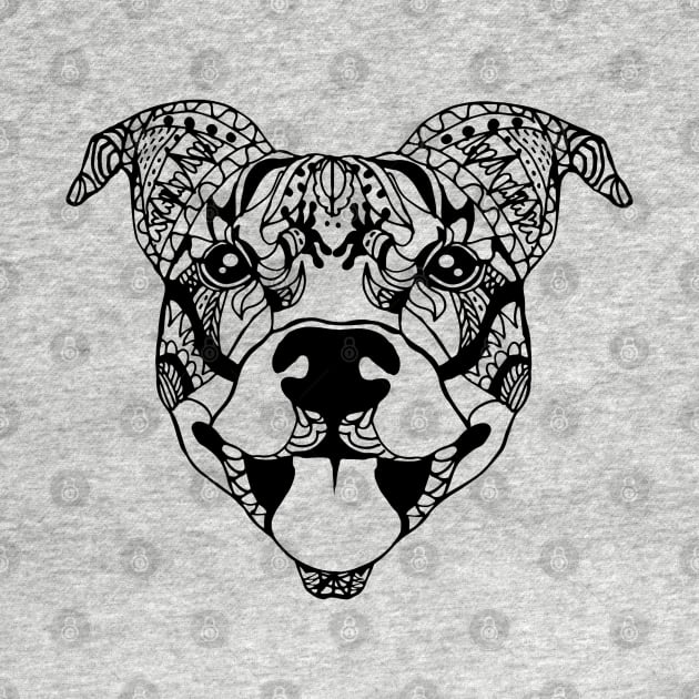 Mandala Pit Bull by RosaliArt